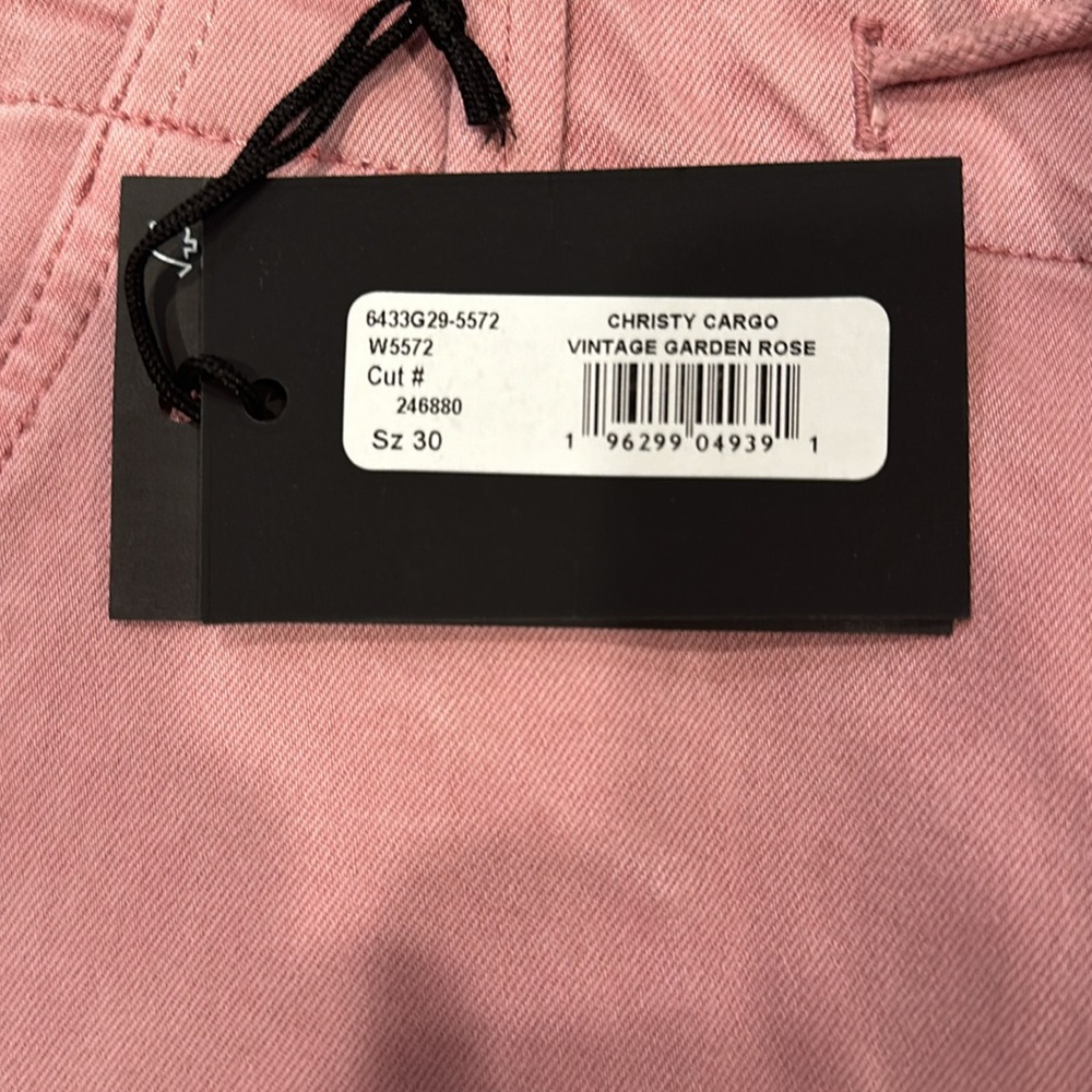 Paige Christy Cargo Jeans Pants VINTAGE GARDEN ROSE sz 30 - Picture 5 of 7